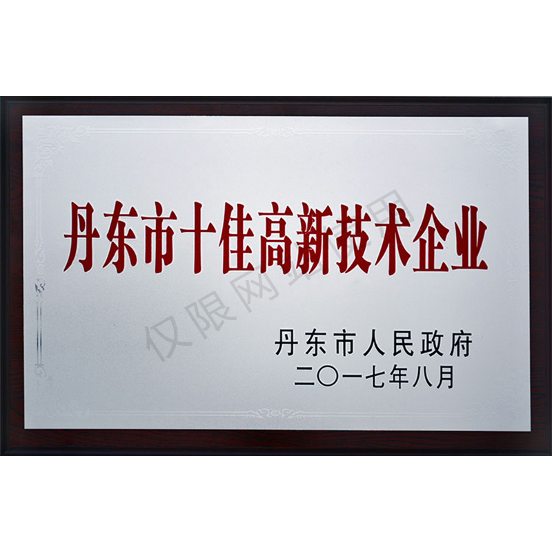 2017年丹东市十佳高新技术企业